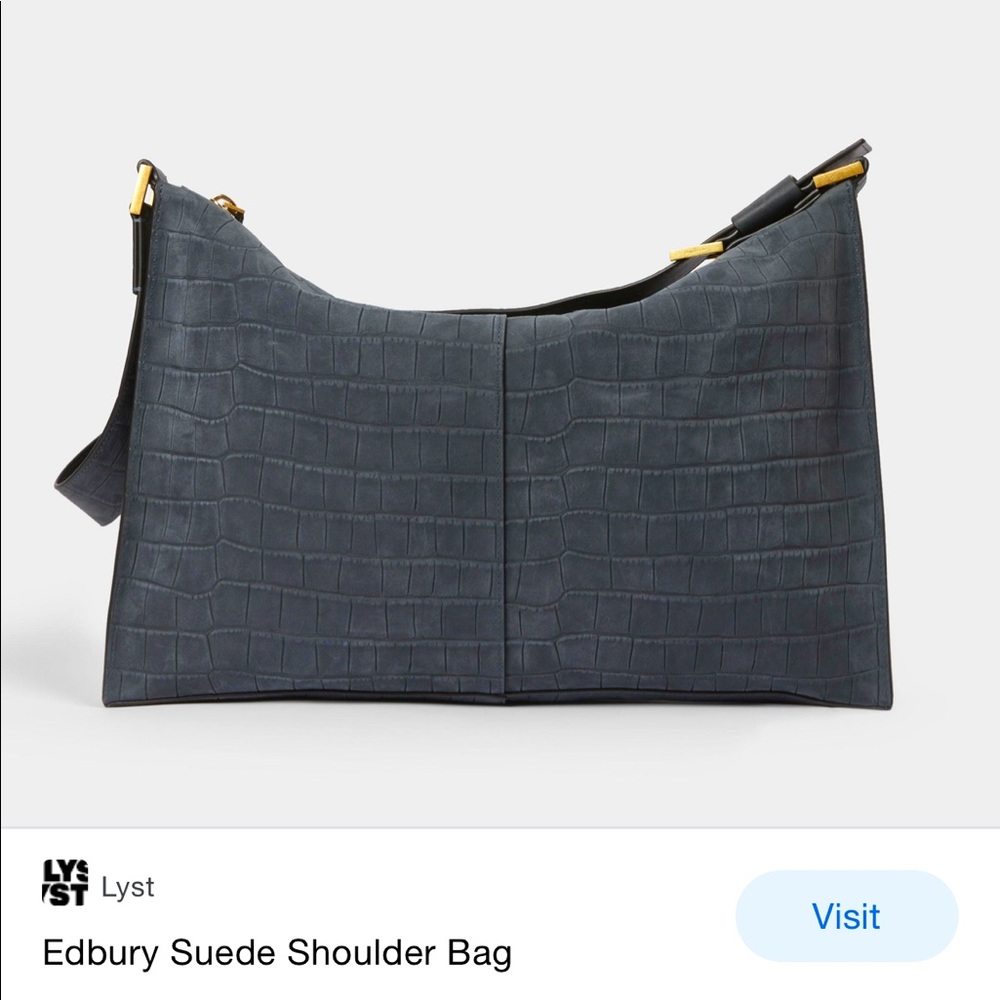 AllSaints Women's Blue Edbury Suede Shoulder Bag